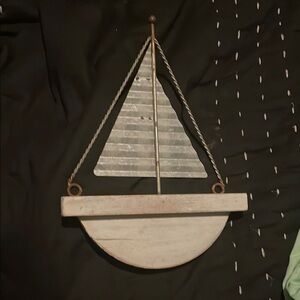Rustic Metal and Wood Sailboat Wall Decor